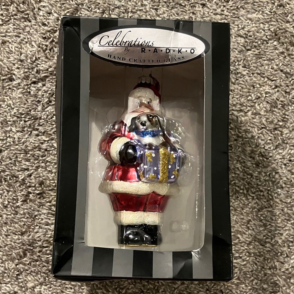 NEW 2014 Christopher Radko Festive Santa Christmas Ornament